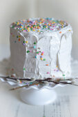 White Confetti Cake