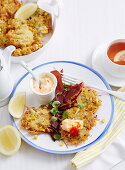 Potato and Corn Rosti with Chilli Aioli