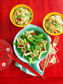 Mixed greens in oyster sauce and fried rice