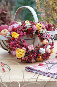 Wreath Of Roses, Rose Hips And Berries