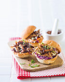 Coffee and spice pulled pork sliders
