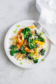 Creamy pumpkin sage, broccolini and kale pasta