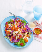 Capsicum prawns and slaw