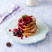 Pancakes with berry compote