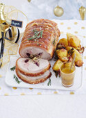 Christmas with Woman s Day - All the trimmings! - Rolled Pork with Cider Jus