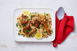 Spanish Smoky Paprika Chicken with Saffron Rice