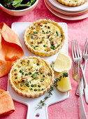 Gluten-free chicken, pea and ricotta pies