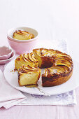 Custard and apple teacake