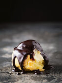 Profiteroles with dark chocolate