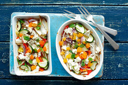 Vegetables baked with feta