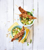 Beef skewers with cucumber salad (low carb)