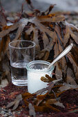 Epsom salts and a glass of water