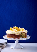 Poppy seed cake with lemon curd and cream cheese