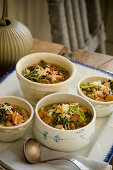 Cabbage Soup in Variety of Bowls