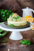 Basil lemon cheesecake