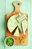 Green peas and cream cheese terrine with horseradish