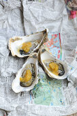 Oysters in an orange and ginger sauce