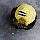 Licorice and pistachio cupcakes