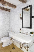 Vintage bathroom in American country-house style