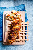 Macadamia and oatmeal bread plait