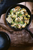 Fried Brussels sprouts with lemon, mint and buttermilk.