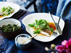 Steamed snapper with ginger, soy and sesame