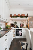 White country-house kitchen in Scandinavian style