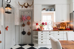 White country-house kitchen in Scandinavian style