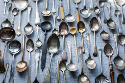 Many different old spoons