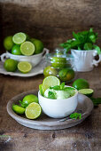 Mint and lime ice cream