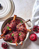 Middle eastern spiced slow-roasted lamb shanks