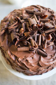 A chocolate cream cake (top view)
