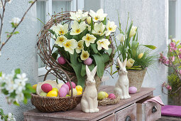 Easter Arrangement With White Tulips