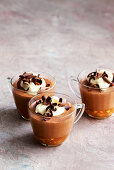 Chocolate mousse with salted peanut caramel