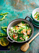 Smoked Trout, Pea and Asparagus Salad