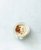 Silken cream with peanut brittle