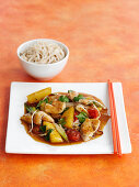 Chicken, pineapple and ginger stir fry
