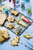 Various Christmas biscuits with decorations