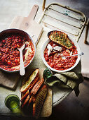 Tuscan beans with sausage and marjoram