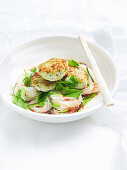 Thai fish cakes with noodle salad