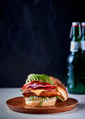 Roibos smoked chicken breast burger