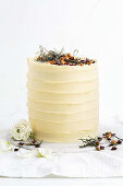 Spiced parsnip cake with apple jam and cream cheese frosting