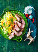 Knusprige Ente mit Mangosalsa zu Weihnachten