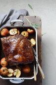 Shiraz brisket with caramelised sage apples