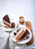 Cinnamon and espresso mousse cake