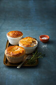 Chicken and mushroom pot pies