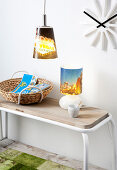 Lampshades covered with holiday photos