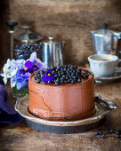 Chocolate blueberry cake