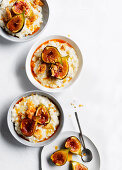 Chilled rice pudding with honeyed figs