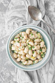 White beans with chopped parsley and preserved lemon